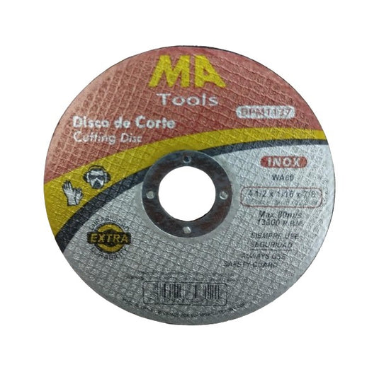 Disco de corte 4 1/2 x 1/16 x7/8” MA 10-003-130 ref dpm1137