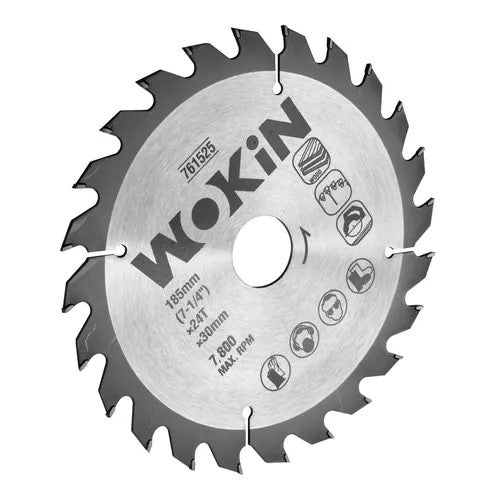 Disco de sierra para madera 7 ¼” 185mmx24tx30mm Wokin ref 761525