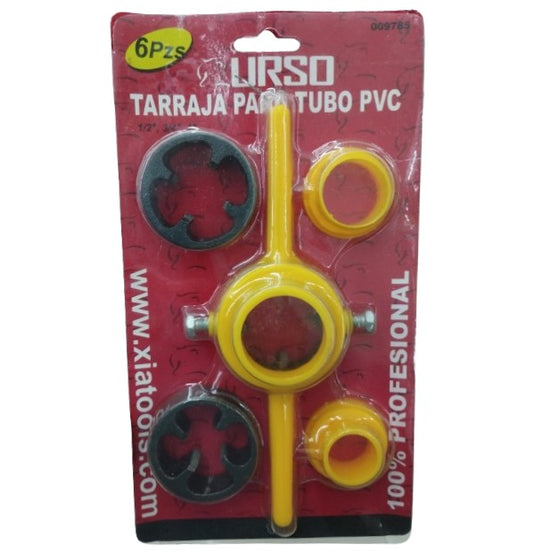 Juego de tarraja para tubo pvc urso 10-002-086 6pzs ref 009785