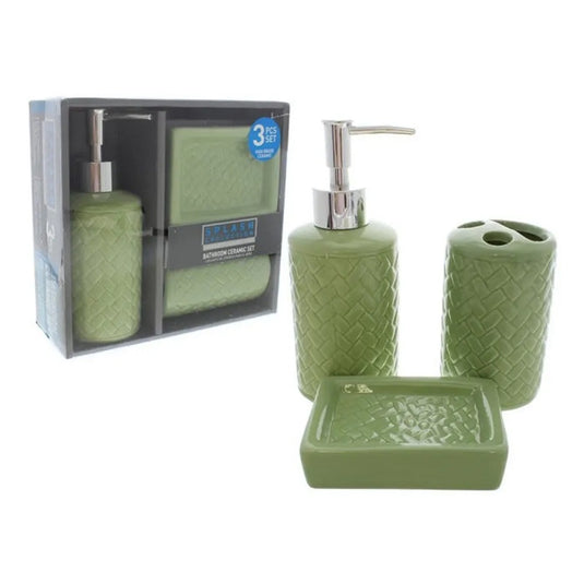 Accesorios para baño splash collection 3pzs verde 11,5x9,3x2,7cm ref 734-0472403