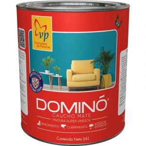 Pintura Dominó caucho mate Vp color gris selecto galón ref 20010004