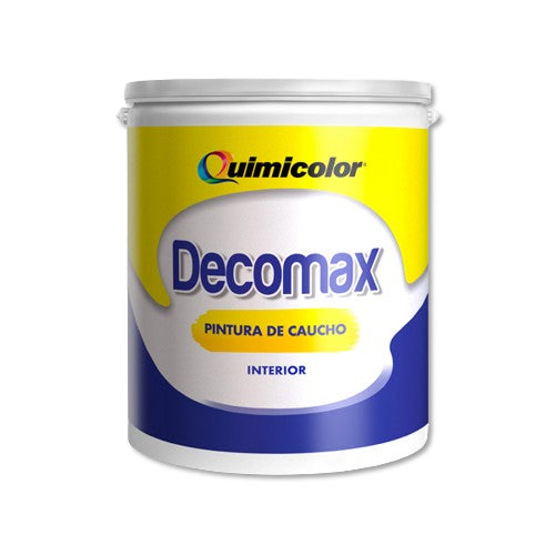 Pintura caucho Decomax interior exterior color blanco clase c galón ref caud010-1