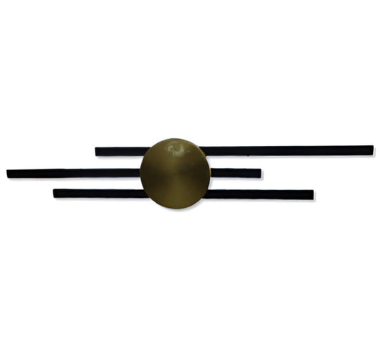 Lámpara led triple barra dorada esfera negra mate 15w ref 1888