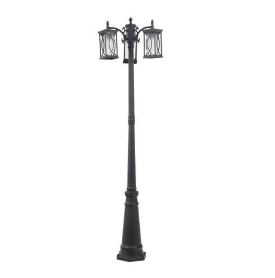 Lámpara pie exterior Génova 3l e27 60w acabado negro ref 9411bk-03