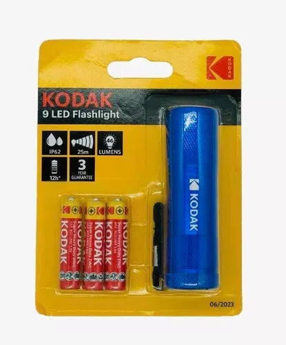 Linterna led Kodak 9 lumen azul con baterías