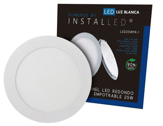 Panel led blanco 25w 6000k Installed led25wpr-1 ref 06-026-044