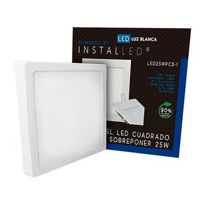 Panel led cuadrado sobreponer luz blanca 25w 85-265v 006-026-035 Installed ref led25wpcs-1