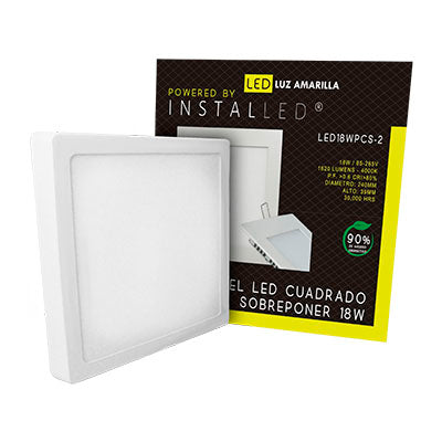 Panel led sobreponer cuadrada cálida 18w 3000k ref 06-026-029