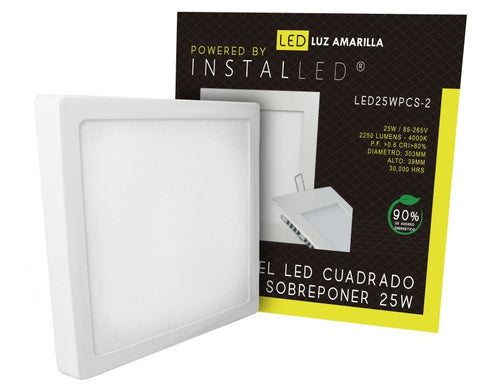 Panel cuadrado para sobreponer led blanco ref led25wpcs2 ref 06-026-043