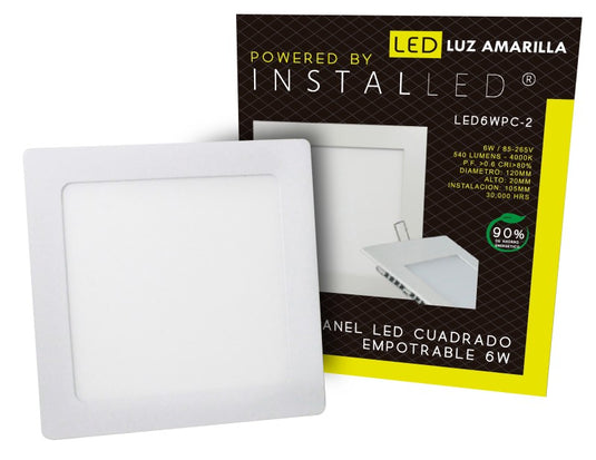 Panel cuadrado led blanco 6w ref led6wpc-2 06-026-048