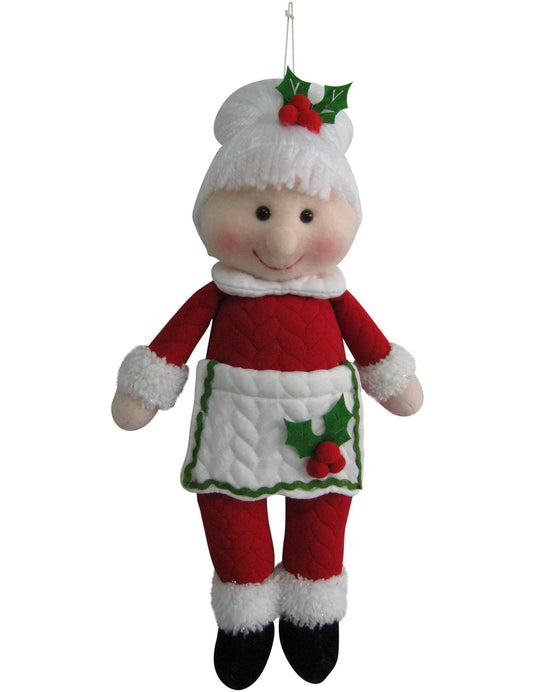 Adorno colgante navideño Sra. Claus 30 cm poliéster