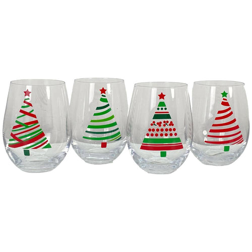 Vasos navideños 560ml 9x9x12cm jgo 4 pzs