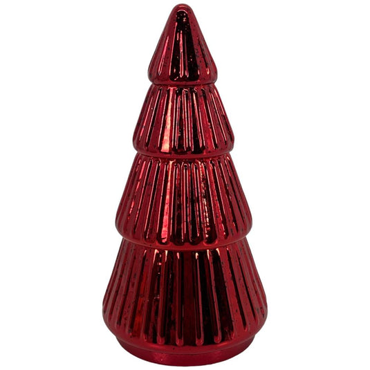 Vela árbol de navidad rojo con tapa 280ml 9x9x21.5cm