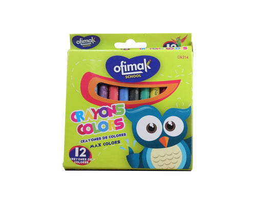 Creyones de cera 12 colores Ofimak ref ok214