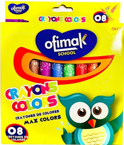 Creyones de cera 8 colores Ofimak ref ok215