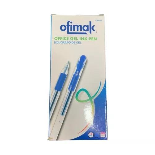 Bolígrafo office gel Ofimak azul 0,7mm ref ok468l