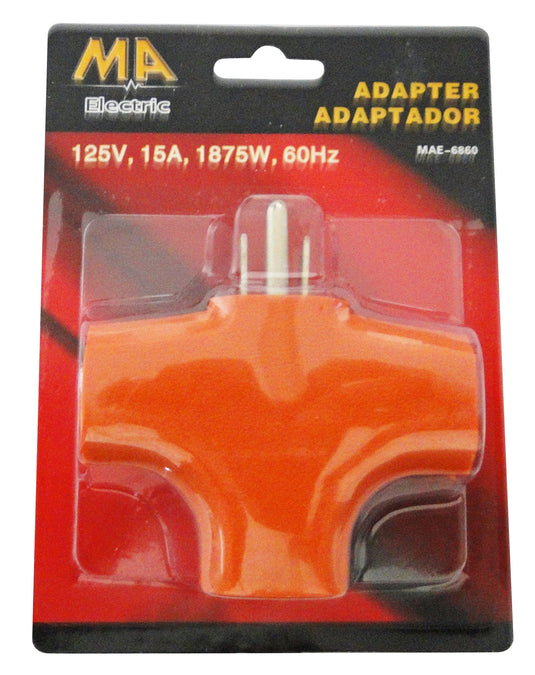 Adaptador triple MA 125v 15a 1875w 60hz ref mae-6860 06-001-017