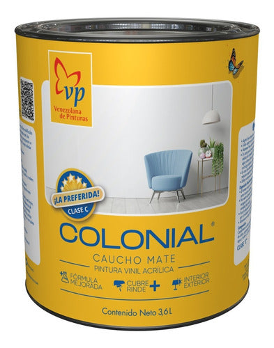 Pintura caucho mate colonial Vp color marfil pastel galón