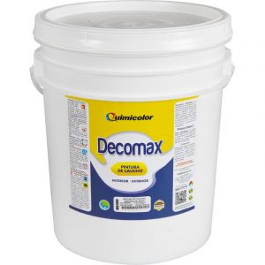 Pintura caucho Decomax color blanco cuñete 4 galones ref caud010-4