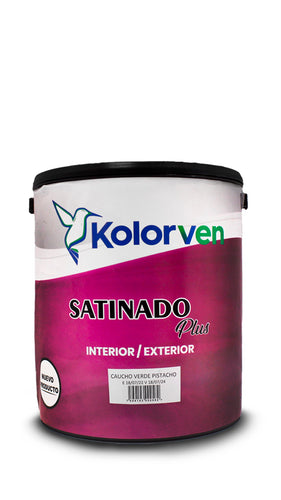 Pintura satinada Kolorven interior exterior color blanco perla galón ref 1003-01-1