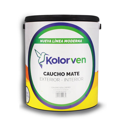 Pintura caucho mate Kolorven interior exterior color blanco mate galón