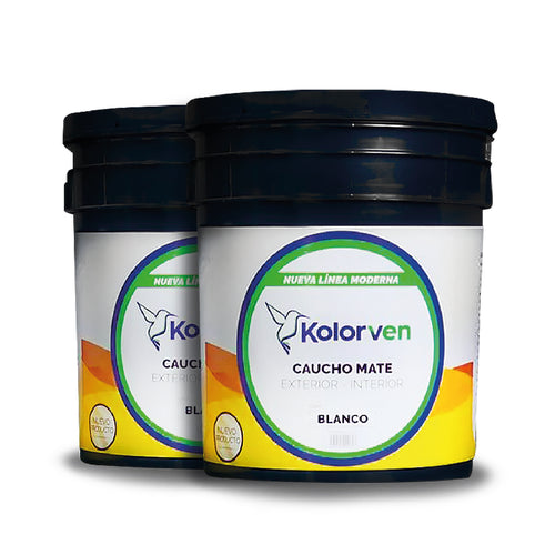 Pintura caucho Kolorven interior exterior color azul prisma cuñete 2,5 gal