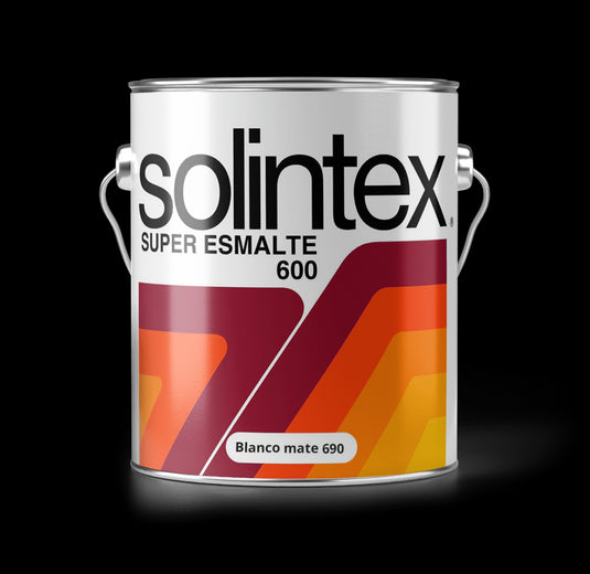 Pintura super esmalte Solintex color blanco mate galón ref 0690-01