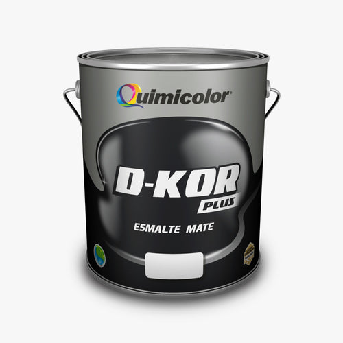 Pintura esmalte mate D-kor plus Quimicolor color negro galón ref emc020-01