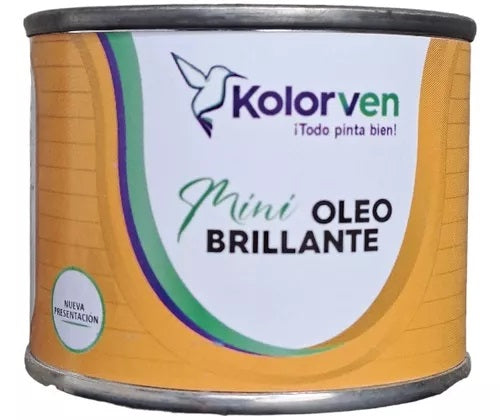 Pintura Mini oleo brillante Kolorven color amarillo 1/32 galón ref 210-310-32