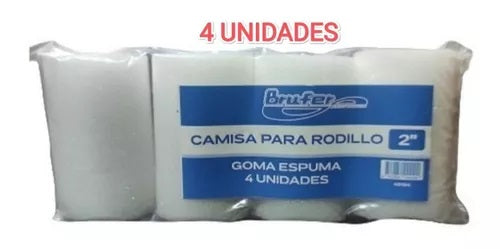 Camisa para rodillo Brufer 2” goma espuma 4pzs ref 48194