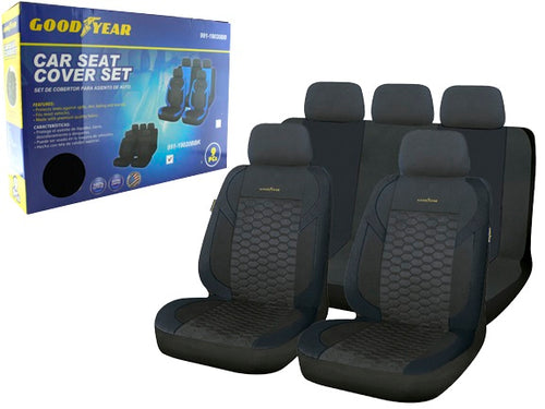 Cobertor para asiento de auto Goodyear color negro y gris 9 pzs ref 991-19020bg