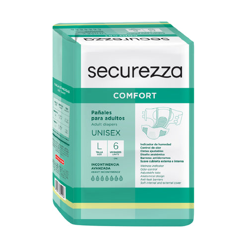 Pañales para adulto Securezza confort talla L 6 und