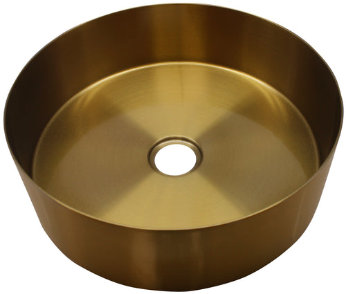 Lavamanos acero inox sobreponer 35x11cm dorado ref met-914