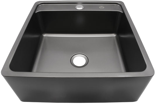 Lavamanos acero inox sobreponer 45x40x15cm negro ref met-916