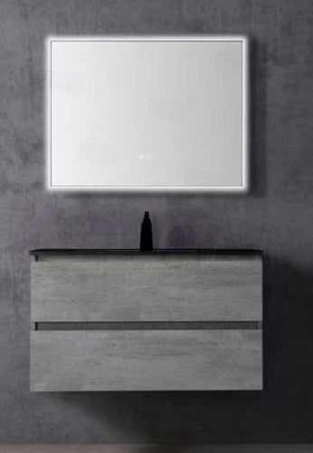 Set mueble de baño con espejo led 75x70 y Grifería lavamanos 80x46.5x50 ref 356-80