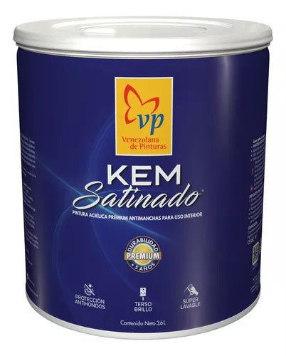 Pintura Kem satinado Vp color marfil Mónaco galón ref 50000016